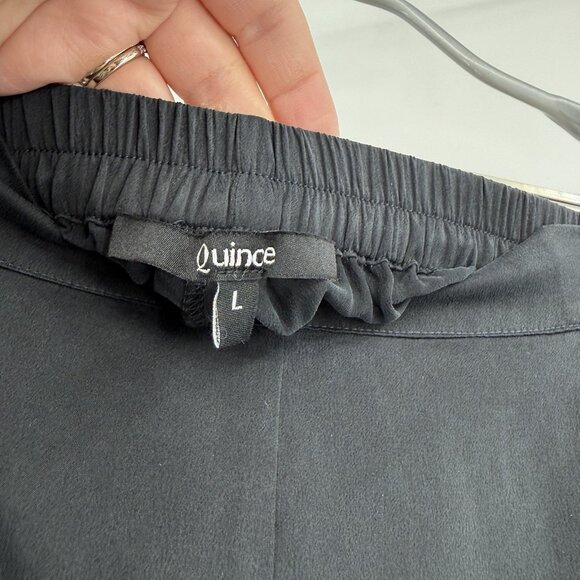 Quince Washable Silk Pajama Shorts Size L Women’s in Black Elastic Waist - Picture 4 of 8